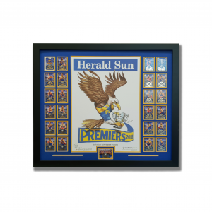 West Coast Eagles AFL Premiers playing cards and poster in black custom frame